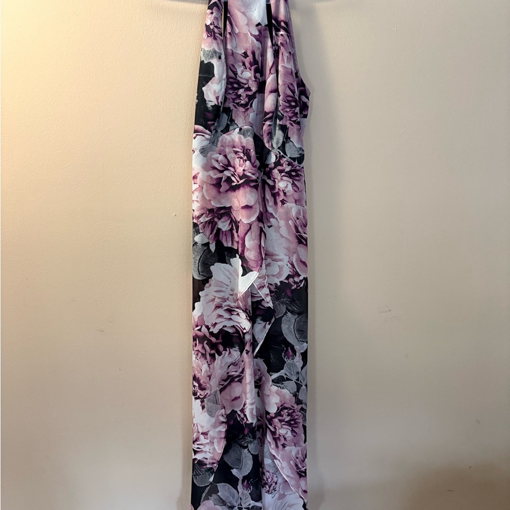 Floral halter Maxi Dress/top open front wear w pants